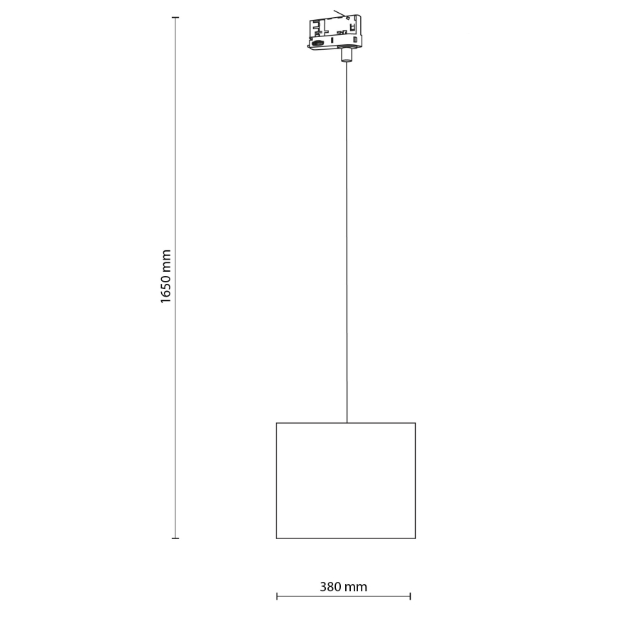 Kattokruunu johdossa 3-vaihe kiskojärjestelmään TRACER 1xE27/15W/230V halkaisija 30 cm musta