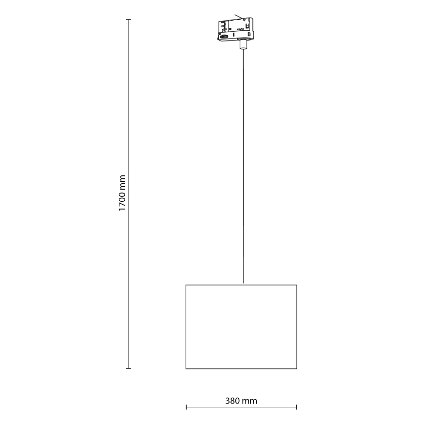 Kattokruunu johdossa 3-vaihe kiskojärjestelmään TRACER 1xE27/15W/230V halkaisija 38 cm musta/harmaa
