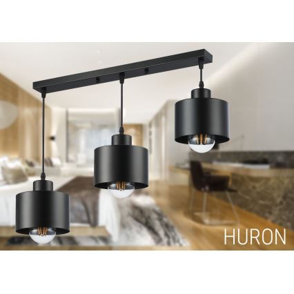 Kattokruunu johdossa 3xE27/35W/230V musta