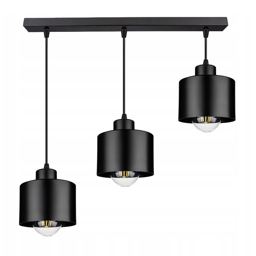 Kattokruunu johdossa 3xE27/35W/230V musta