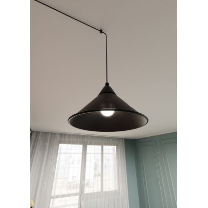 Kattokruunu johdossa ABRAMO 1xE27/15W/230V musta