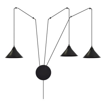 Kattokruunu johdossa ABRAMO 3xE27/15W/230V musta