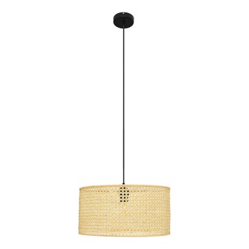 Kattokruunu johdossa ALBA 1xE27/15W/230V halkaisija 40 cm rottinki/musta