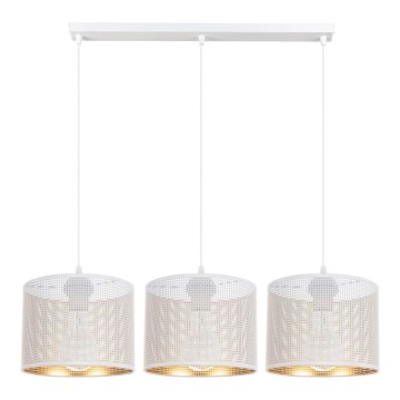 Kattokruunu johdossa ALDO 3xE27/60W/230V valkoinen