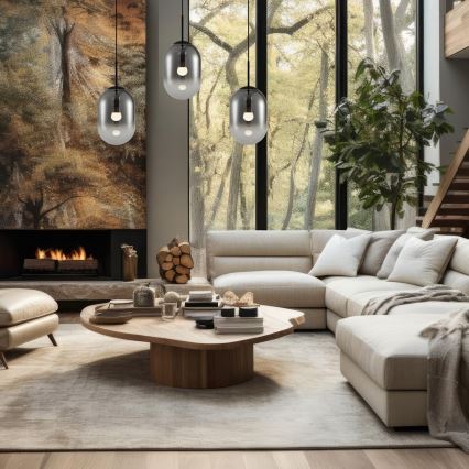 Kattokruunu johdossa ALIAS 3xE14/40W/230V musta/harmaa