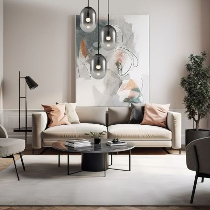 Kattokruunu johdossa ALIAS 3xE14/40W/230V musta/harmaa