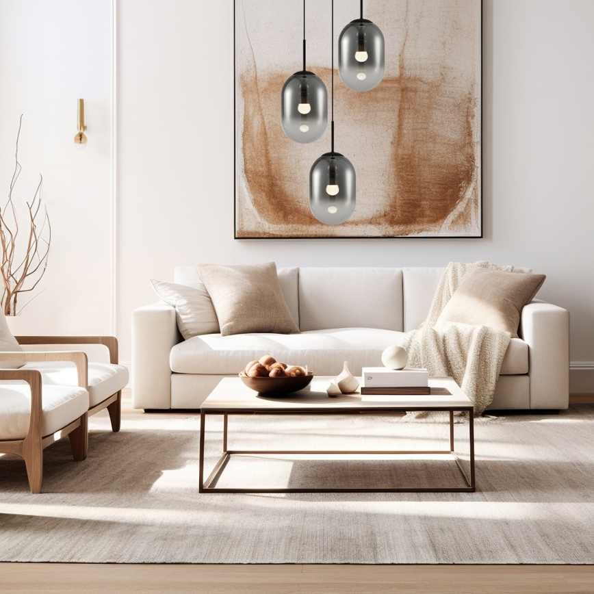 Kattokruunu johdossa ALIAS 3xE14/40W/230V musta/harmaa