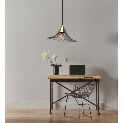 Kattokruunu johdossa ALURA 1xE27/60W/230V halkaisija 50 cm musta