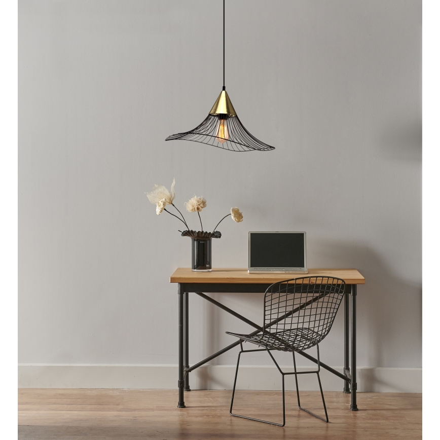 Kattokruunu johdossa ALURA 1xE27/60W/230V halkaisija 50 cm musta