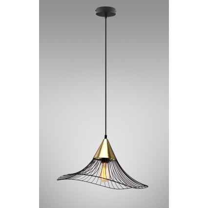 Kattokruunu johdossa ALURA 1xE27/60W/230V halkaisija 50 cm musta