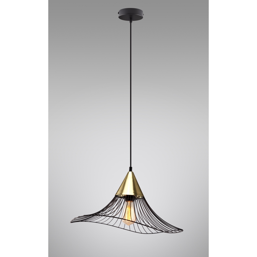 Kattokruunu johdossa ALURA 1xE27/60W/230V halkaisija 50 cm musta