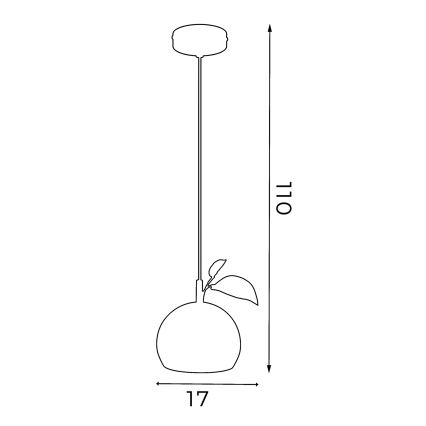Kattokruunu johdossa APPLE 1xE27/15W/230V punainen