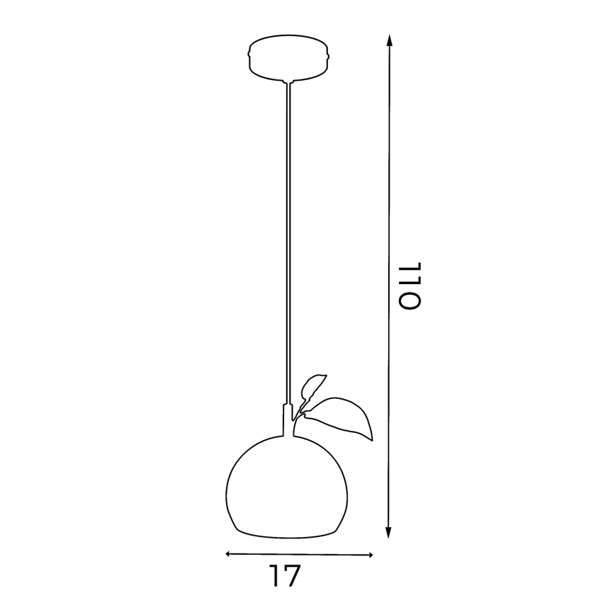 Kattokruunu johdossa APPLE 1xE27/15W/230V punainen