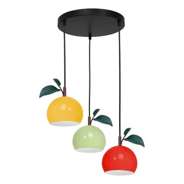 Kattokruunu johdossa APPLE 3xE27/15W/230V värikäs