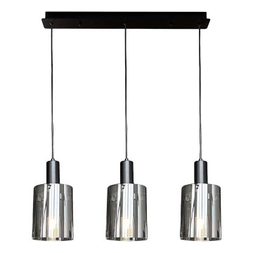 Kattokruunu johdossa ARCADIA 3xE27/60W/230V musta/savuinen