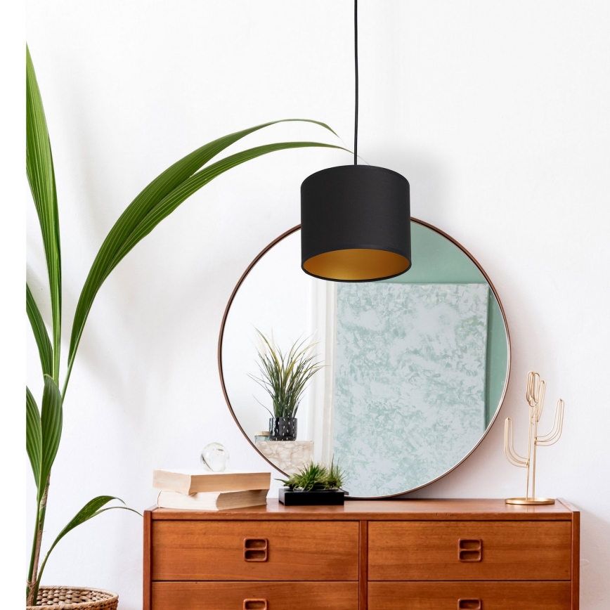 Kattokruunu johdossa ARDEN 1xE27/60W/230V halkaisija 18 cm musta/kultainen