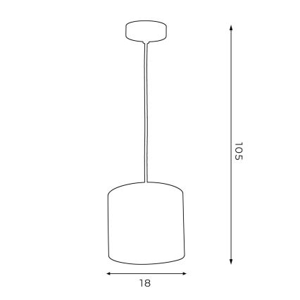Kattokruunu johdossa ARDEN 1xE27/60W/230V halkaisija 18 cm musta/kultainen