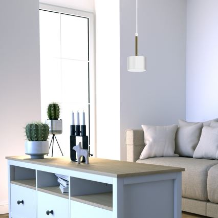 Kattokruunu johdossa ARENA 1xGX53/11W/230V valkoinen/kultainen