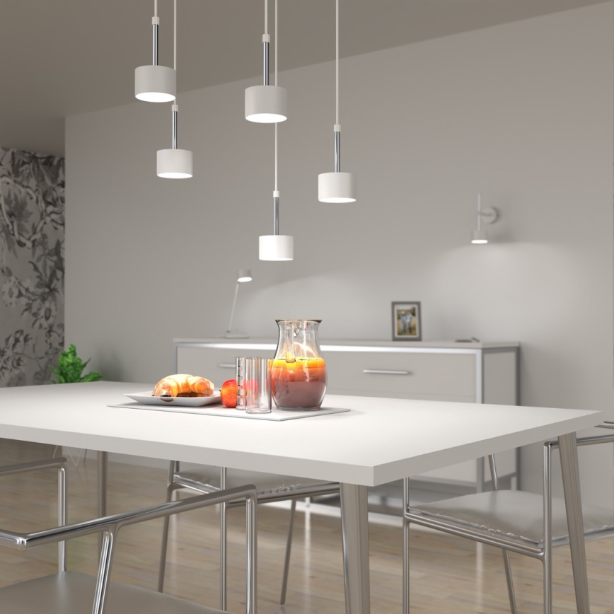 Kattokruunu johdossa ARENA 5xGX53/11W/230V valkoinen/kiiltävä kromi