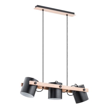 Kattokruunu johdossa ARI 3xE27/15W/230V musta/beige