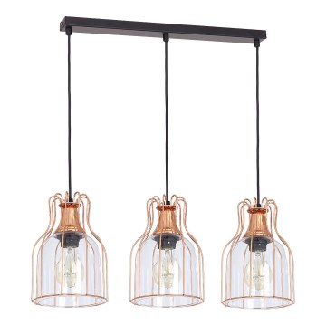 Kattokruunu johdossa ARIA 3xE27/60W/230V kupari