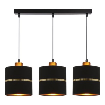 Kattokruunu johdossa ASSAM 3xE27/60W/230V musta