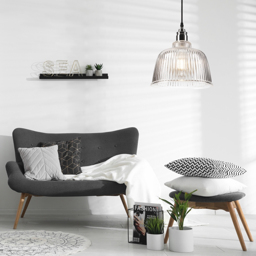 Kattokruunu johdossa ASTA 1xE27/60W/230V kiiltävä kromi