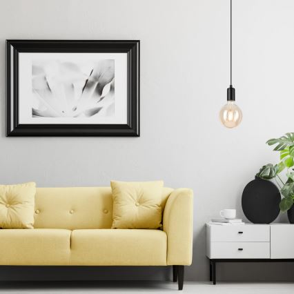 Kattokruunu johdossa ASTRID 1xE27/60W/230V matta musta