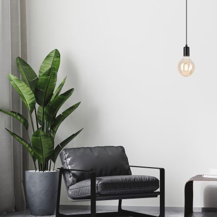 Kattokruunu johdossa ASTRID 1xE27/60W/230V matta musta