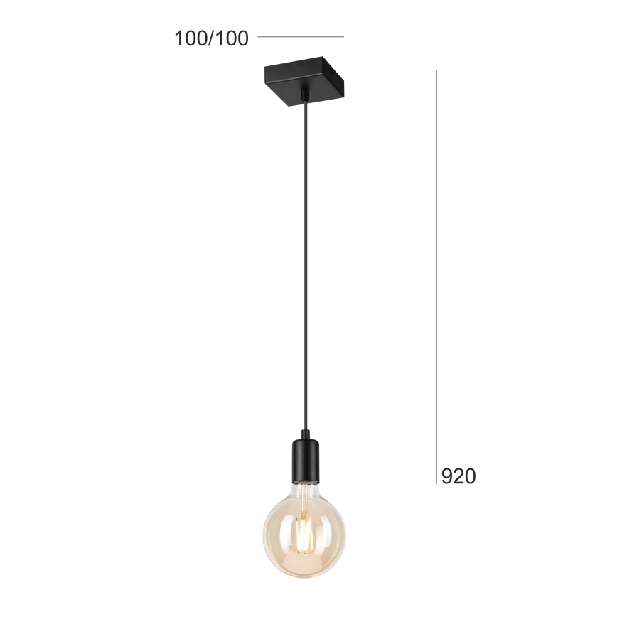 Kattokruunu johdossa ASTRID 1xE27/60W/230V matta musta