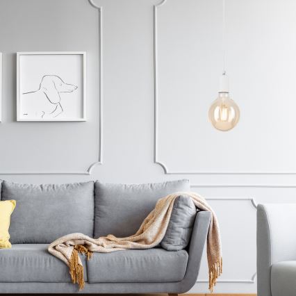 Kattokruunu johdossa ASTRID 1xE27/60W/230V valkoinen