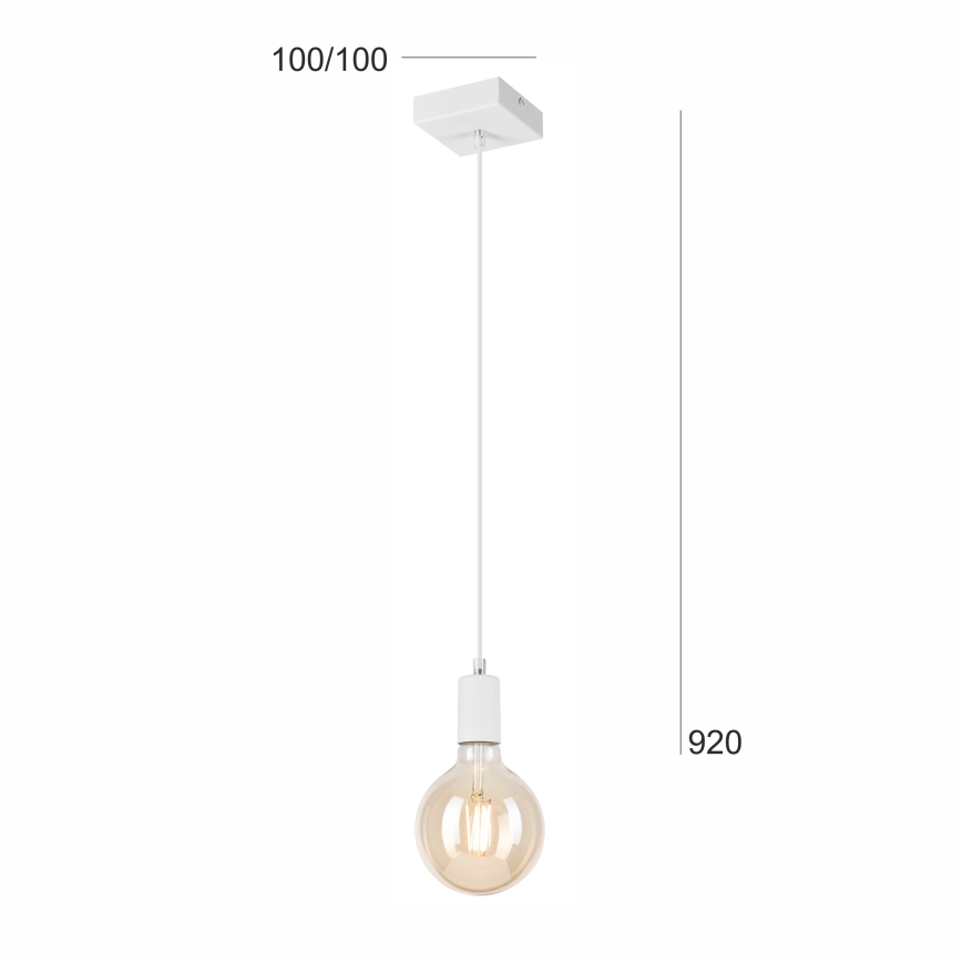 Kattokruunu johdossa ASTRID 1xE27/60W/230V valkoinen