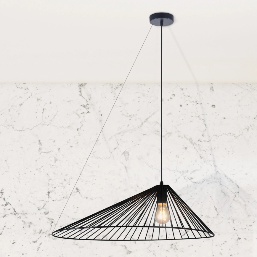 Kattokruunu johdossa AURORA 1xE27/20W/230V halkaisija 60 cm musta