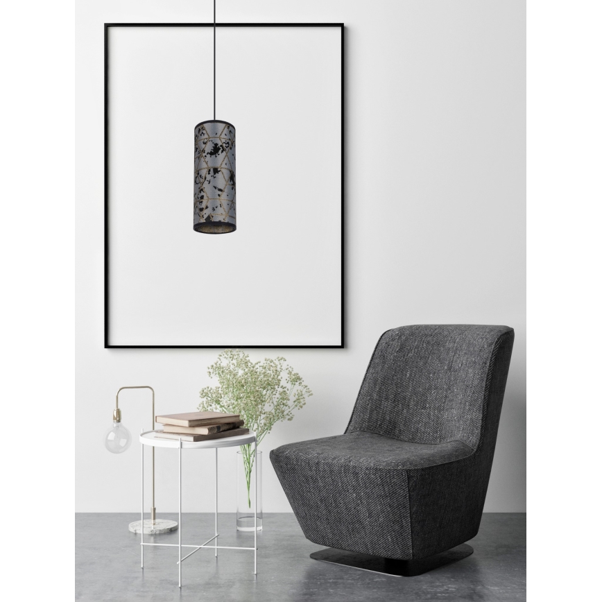 Kattokruunu johdossa AVALO 1xE27/60W/230V harmaa/musta