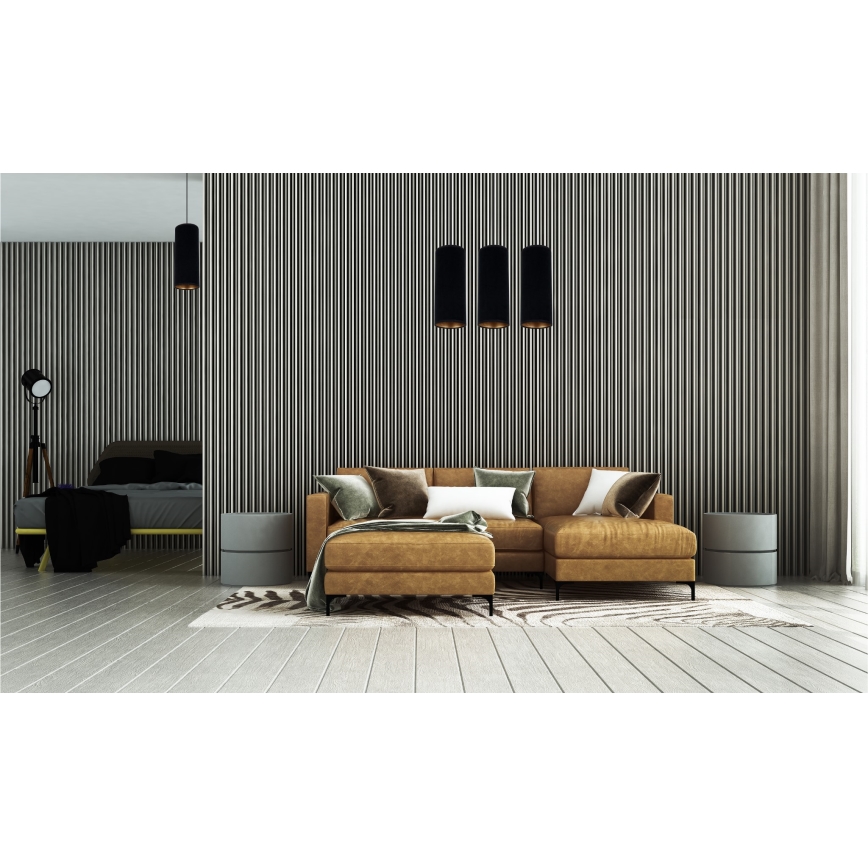 Kattokruunu johdossa AVALO 1xE27/60W/230V musta