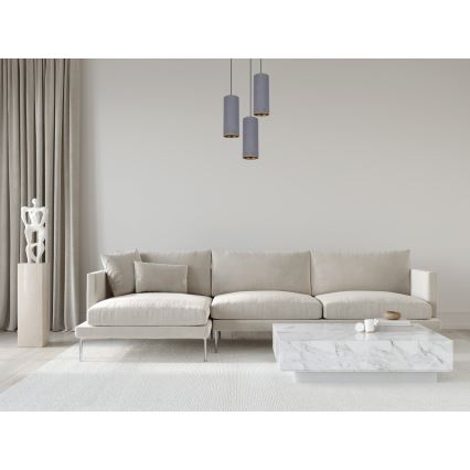 Kattokruunu johdossa AVALO 3xE27/60W/230V halkaisija 35 cm harmaa