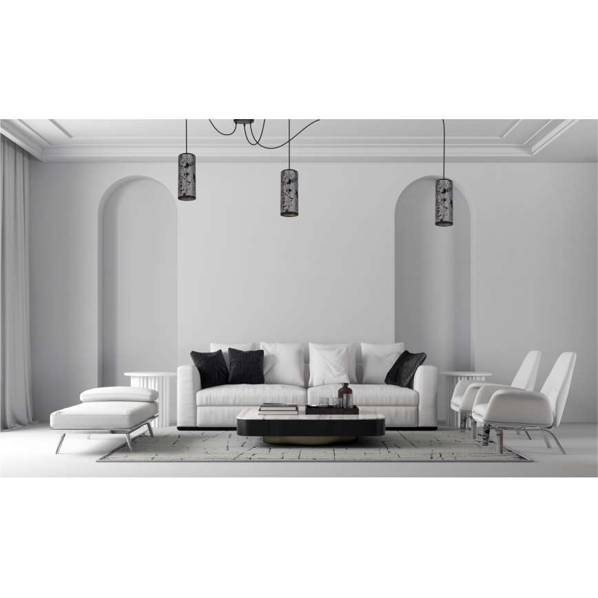 Kattokruunu johdossa AVALO 3xE27/60W/230V hämähäkki harmaa/musta