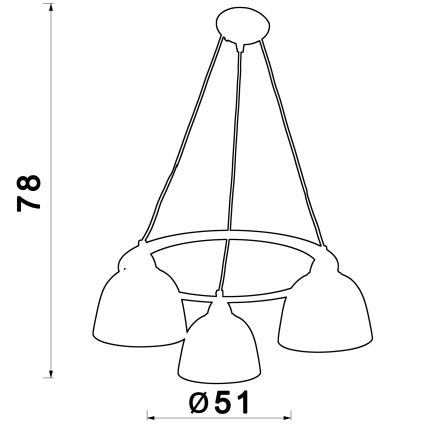 Kattokruunu johdossa AVIA 3xE27/60W/230V