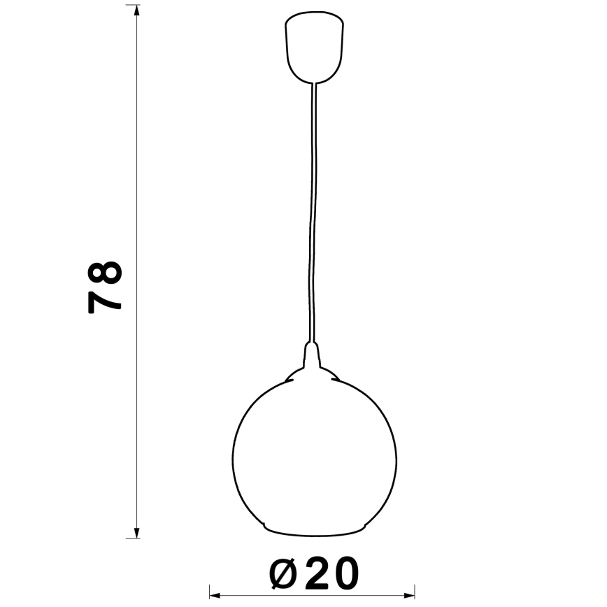 Kattokruunu johdossa BALL 1xE27/60W/230V halkaisija 20 cm beige