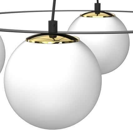 Kattokruunu johdossa BALLO 4xE27/15W/230V musta/valkoinen