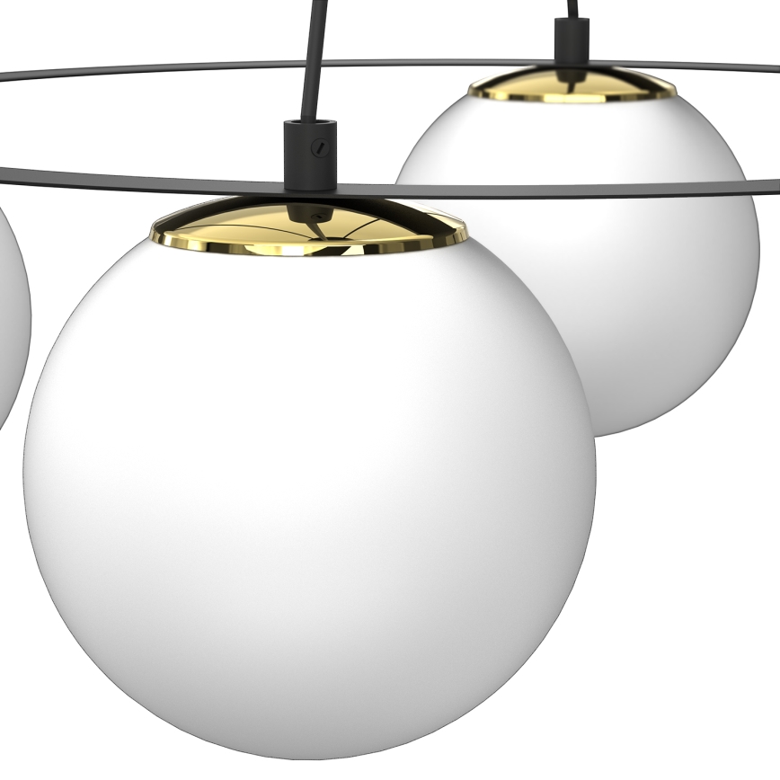 Kattokruunu johdossa BALLO 4xE27/15W/230V musta/valkoinen