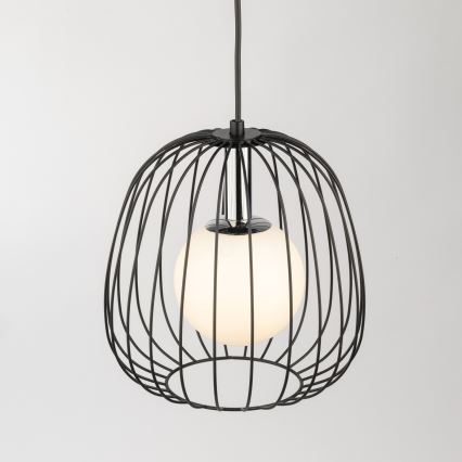 Kattokruunu johdossa BELL 1xG9/12W/230V halkaisija 24 cm musta/kiiltävä kromi