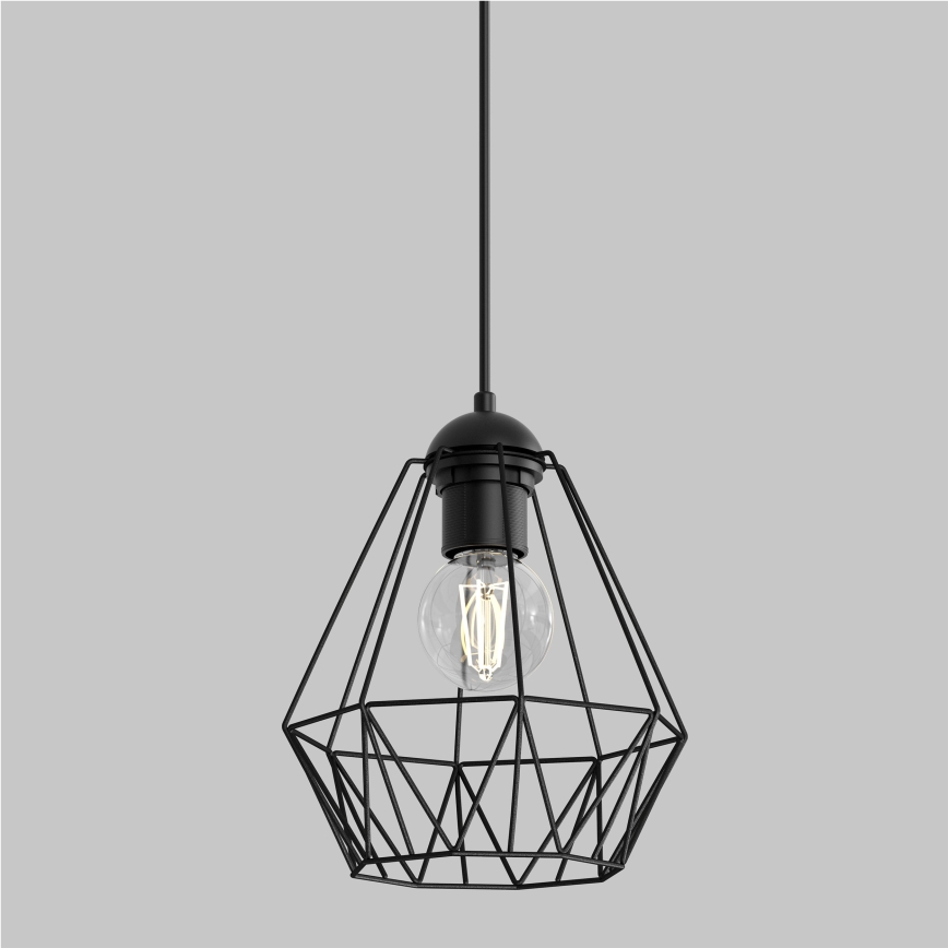 Kattokruunu johdossa BERGEN 1xE27/60W/230V musta