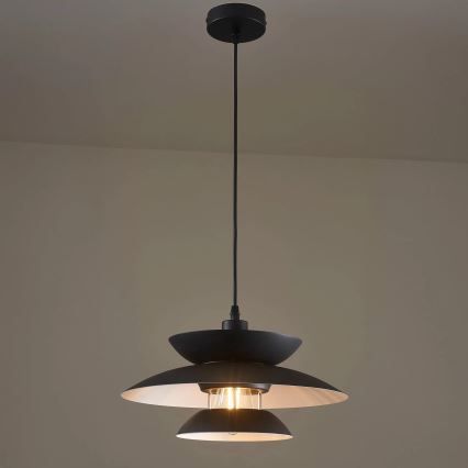 Kattokruunu johdossa BERIT 1xE27/20W/230V musta