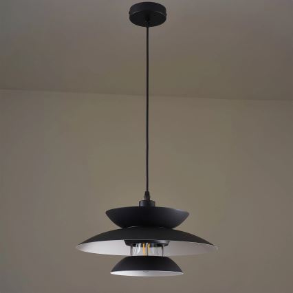 Kattokruunu johdossa BERIT 1xE27/20W/230V musta