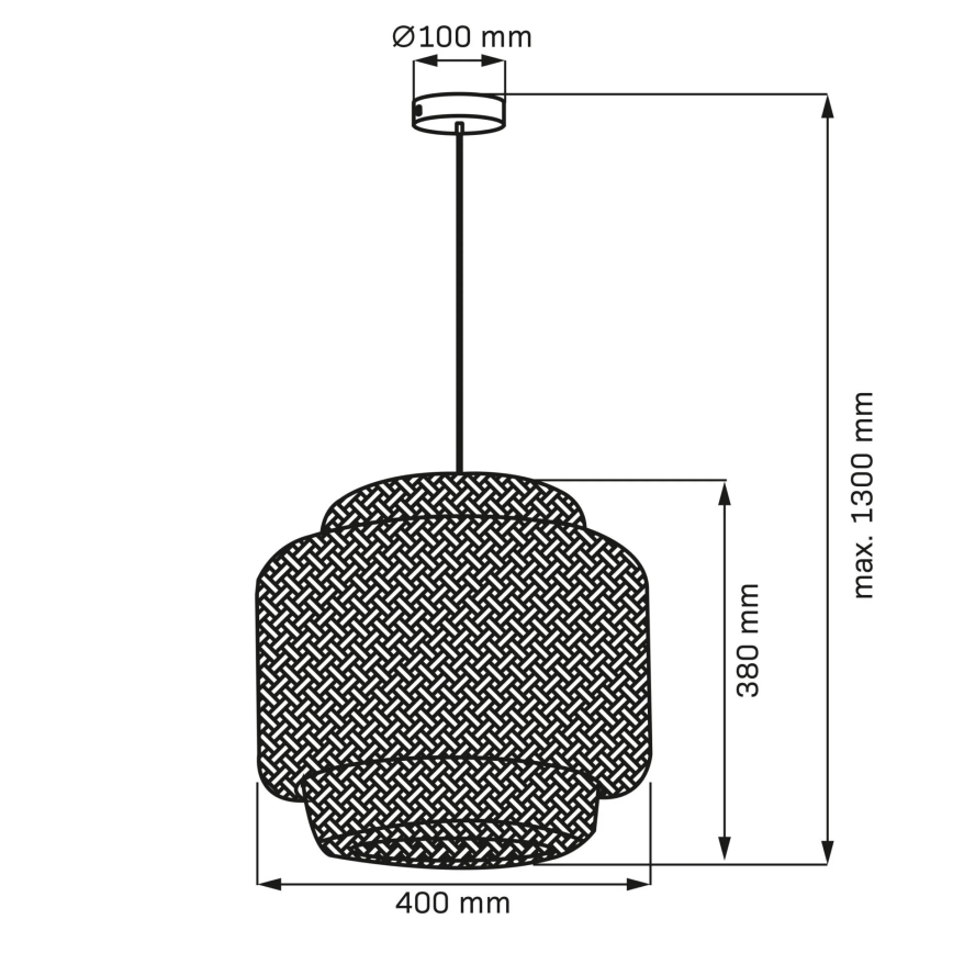 Kattokruunu johdossa BERTA 1xE27/20W/230V halkaisija 40 cm bambu