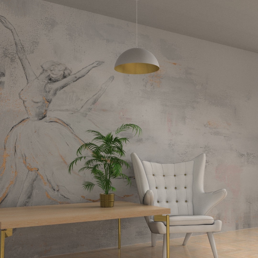 Kattokruunu johdossa BETA 1xE27/60W/230V d. 45 cm valkoinen