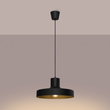 Kattokruunu johdossa BILO 1xE27/15W/230V halkaisija 35 cm musta