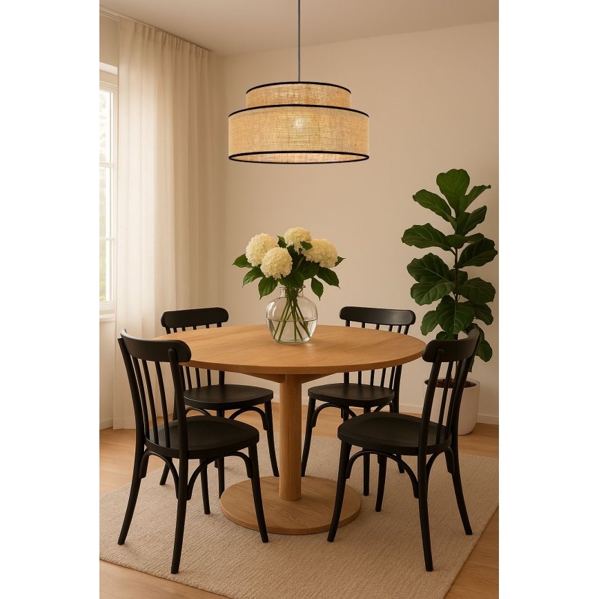 Kattokruunu johdossa BOHO 1xE27/60W/230V halkaisija 40 cm beige