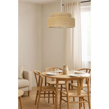 Kattokruunu johdossa BOHO 1xE27/60W/230V halkaisija 40 cm beige